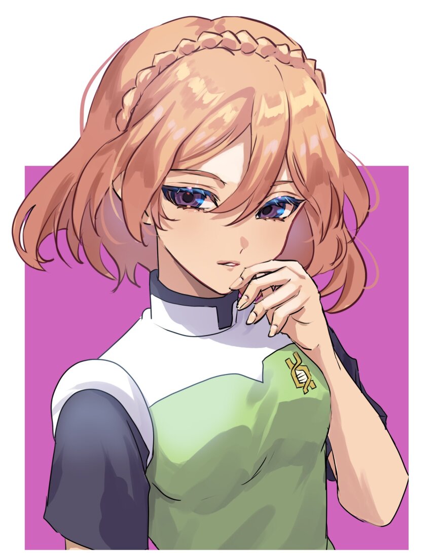 1girl, inazuma_eleven_(series), inazuma_eleven_go, inazuma_eleven_go_chrono_stone, looking_at_viewer, nike_(inazuma_eleven), orange_hair, shiro_(deucqvhzjb2blzg)