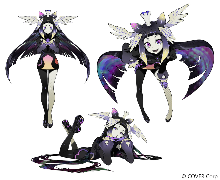 1girl, black_dress, blonde_hair, blunt_bangs, blush, commentary, crown, dress