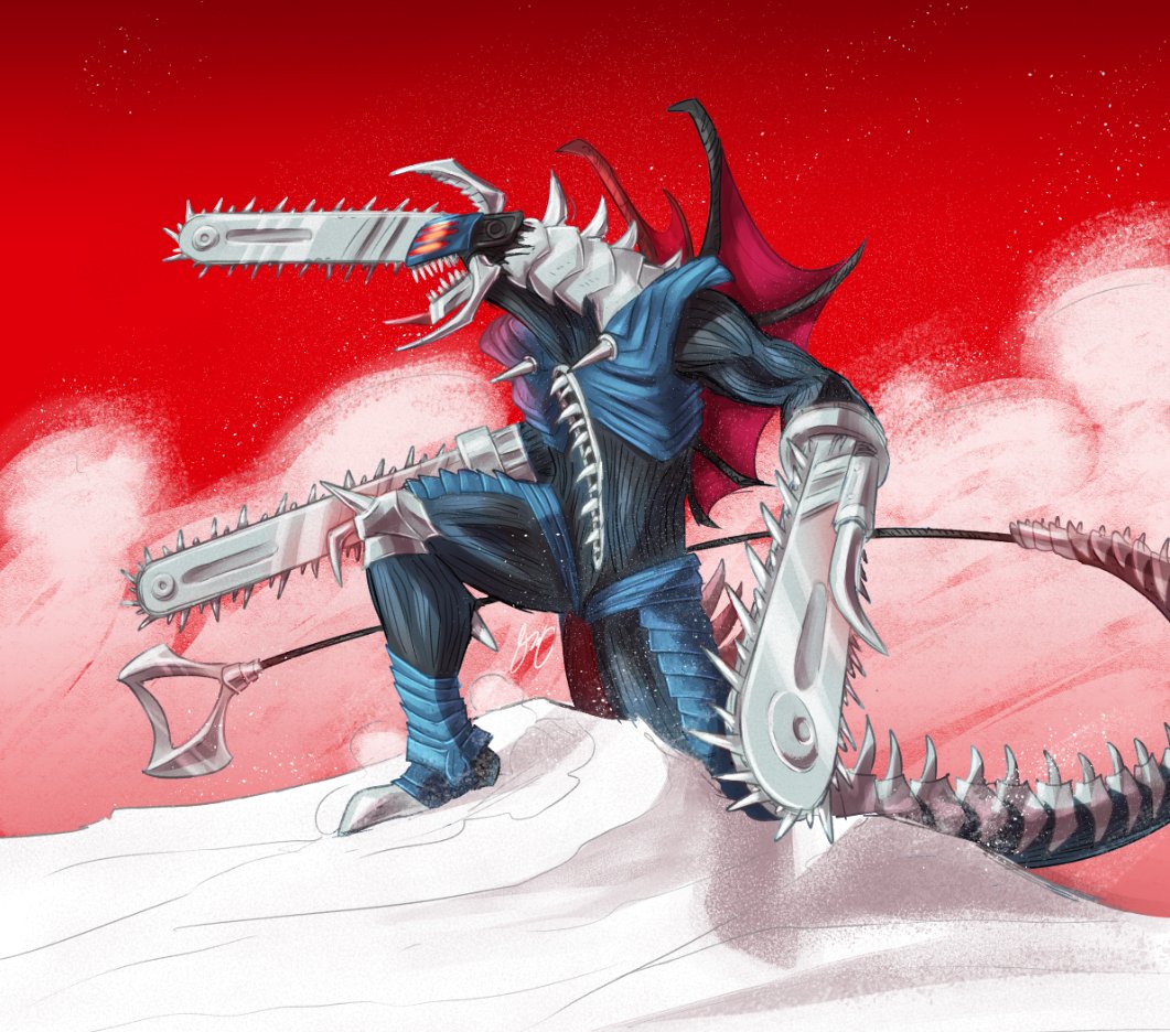 alien, chainsaw, chainsaw_devil, chainsaw_man, crossover, cyborg, fusion, giant