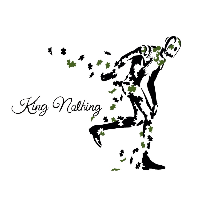 1boy, black_eyes, boots, character_name, commentary_request, cursive, english_text, from_side