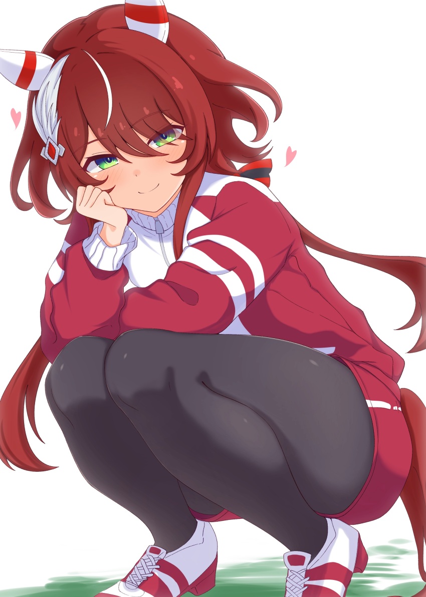 1girl, absurdres, animal_ears, black_leggings, black_pantyhose, blush, closed_mouth, commentary_request