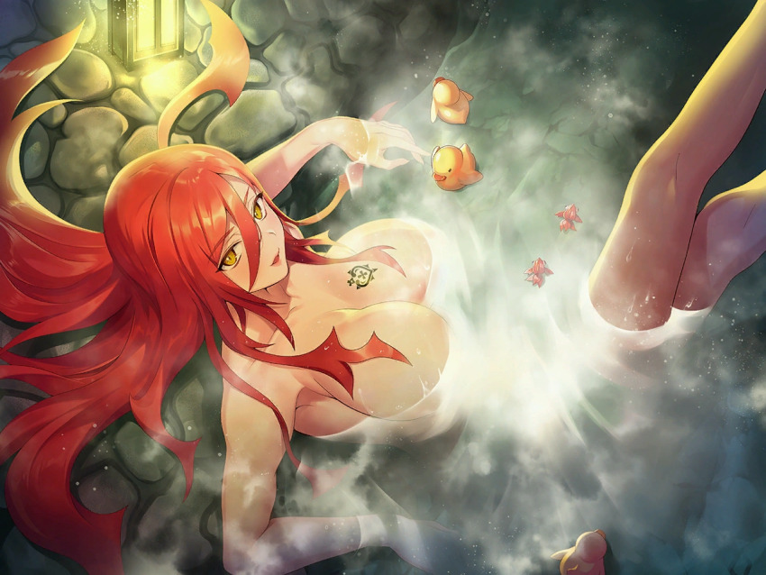 1girl, action_taimanin, artist_request, astaroth_(taimanin_asagi), breast_tattoo, breasts, completely_nude, game_cg