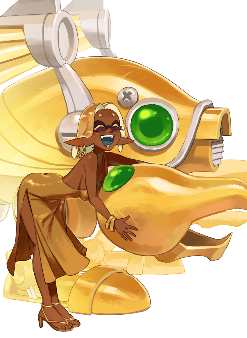 1girl, alternate_costume, ass, blonde_hair, bracelet, breasts, closed_eyes, crossover