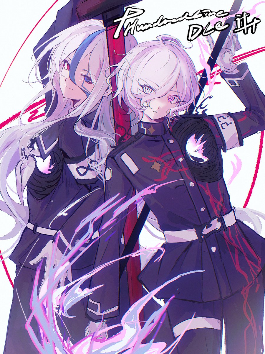 1boy, 1girl, alternate_costume, armband, belt, belt_buckle, black_jacket, blue_eyes