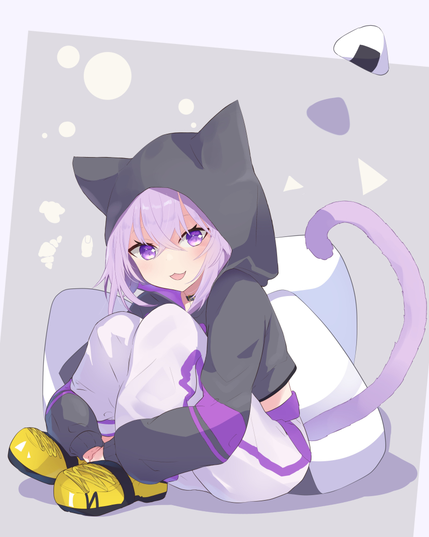 1girl, absurdres, animal_ears, black_collar, black_hoodie, cat_ears, cat_girl, cat_tail