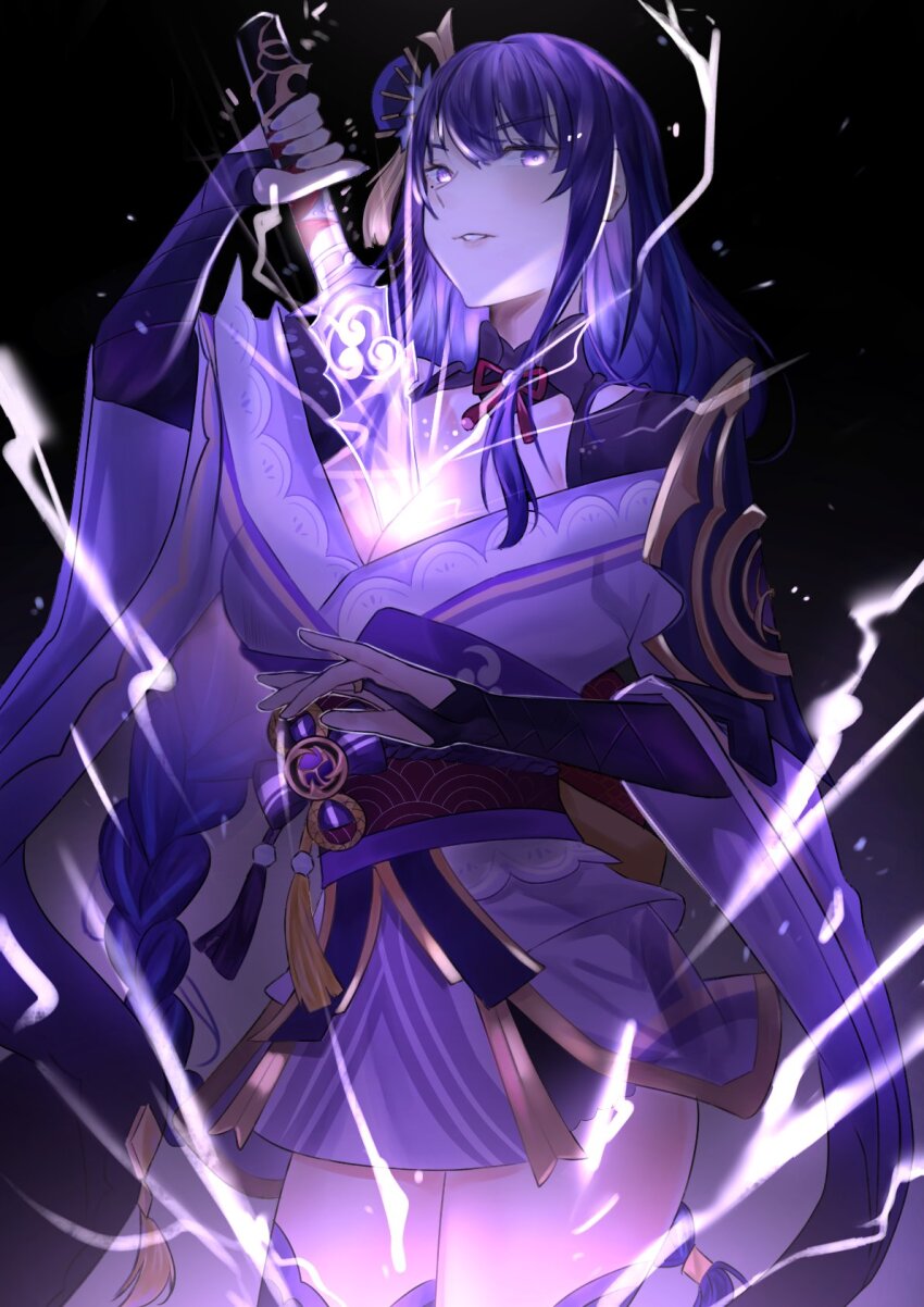 1girl, armor, blunt_bangs, braid, breasts, bridal_gauntlets, cleavage, clothing_cutout