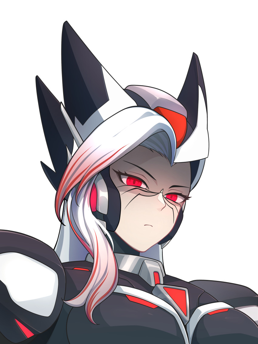 1girl, absurdres, adapted_costume, armor, body_armor, breasts, chest_jewel, commission