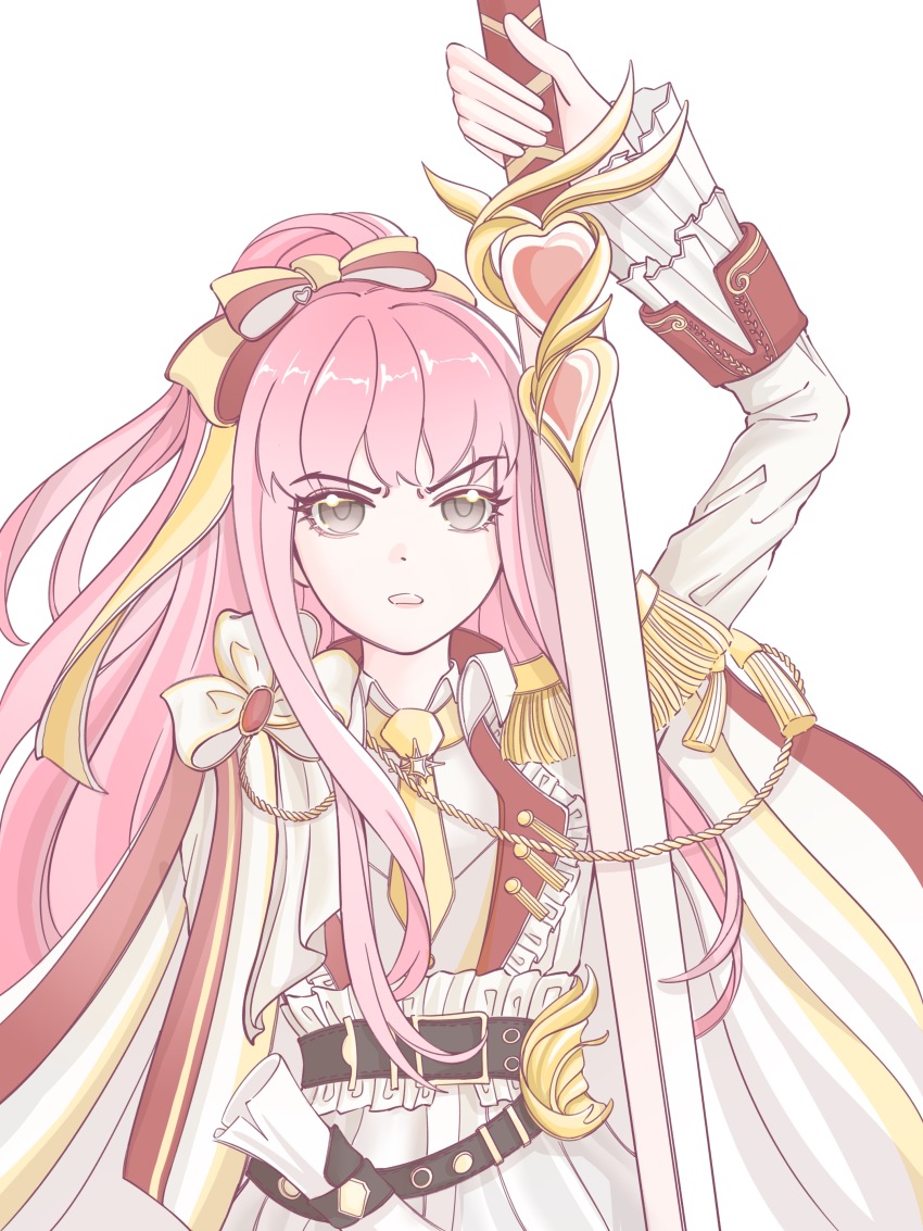 1girl, absurdres, belt, belt_buckle, black_belt, blazer, bow, brown_eyes