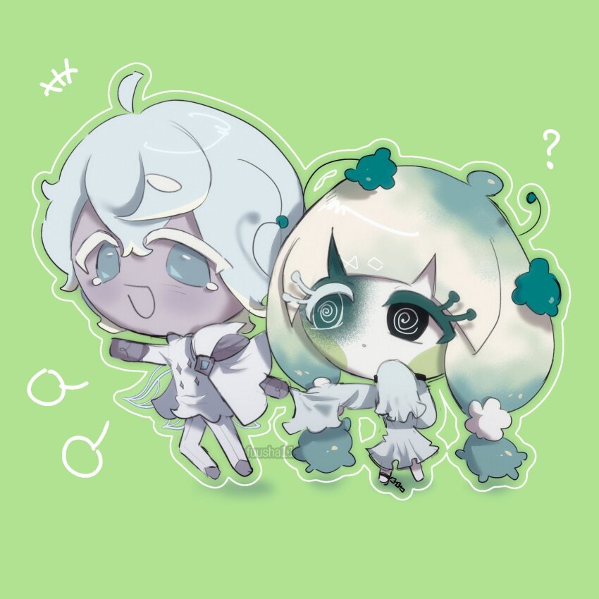 1boy, 1girl, @_@, ahoge, black_choker, blue_eyes, blush, choker