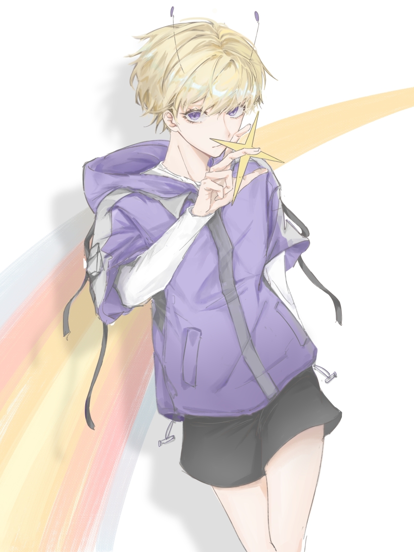 1boy, absurdres, adapted_costume, aegyo_sal, alien, androgynous, animification, antennae