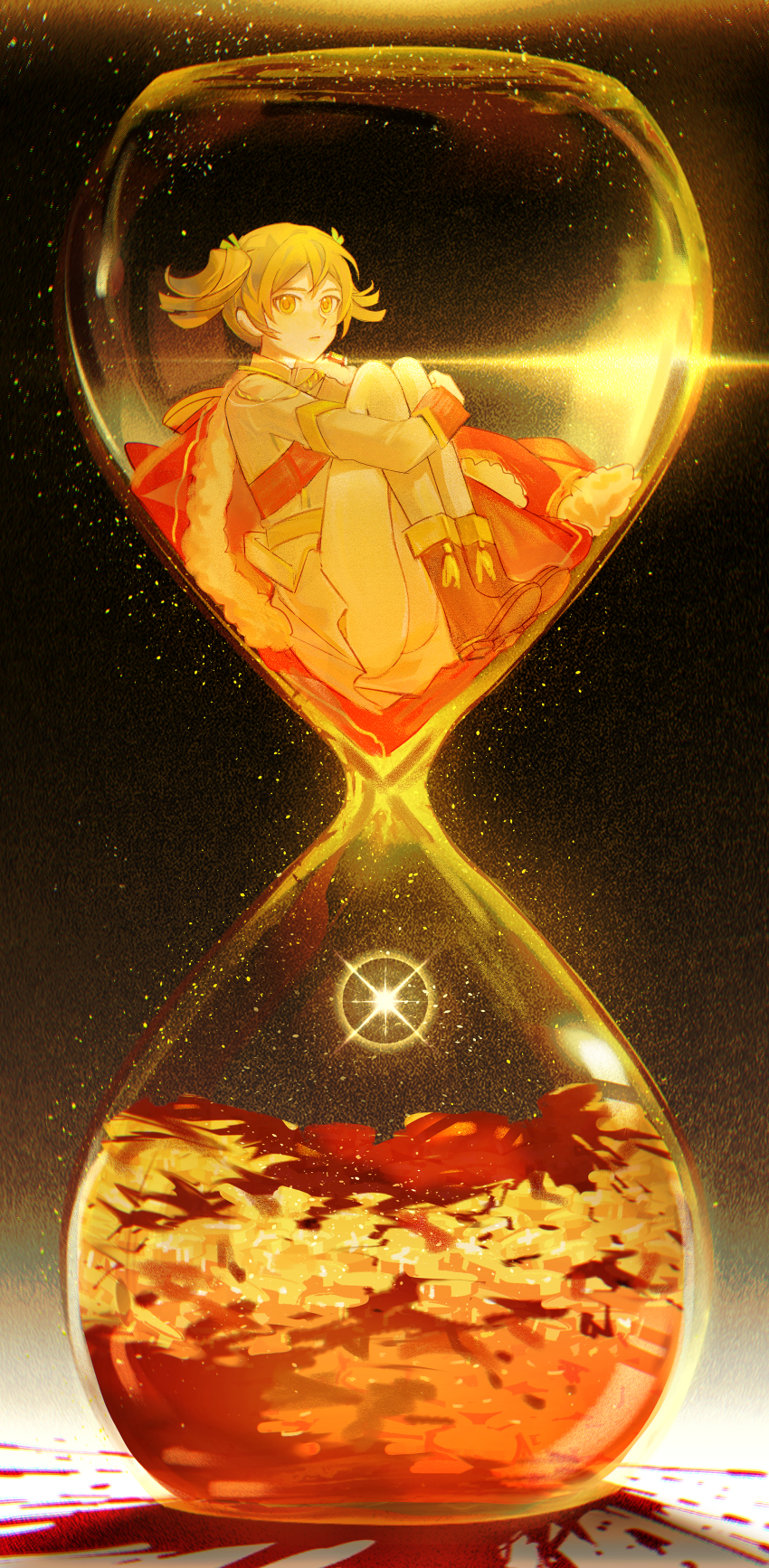 1girl, :|, absurdres, aiguillette, ankle_boots, blonde_hair, blood, blood_on_ground