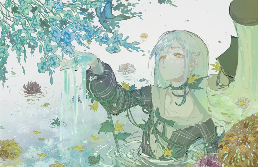 2girls, archivexviixxi, bang_dream!, bang_dream!_it's_mygo!!!!!, bug, butterfly, flower, insect