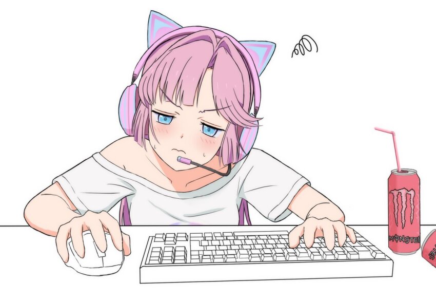 1girl, 3:, anyoji_hime, anyoji_hime_(summer_loungewear), blue_eyes, blush, can, commentary