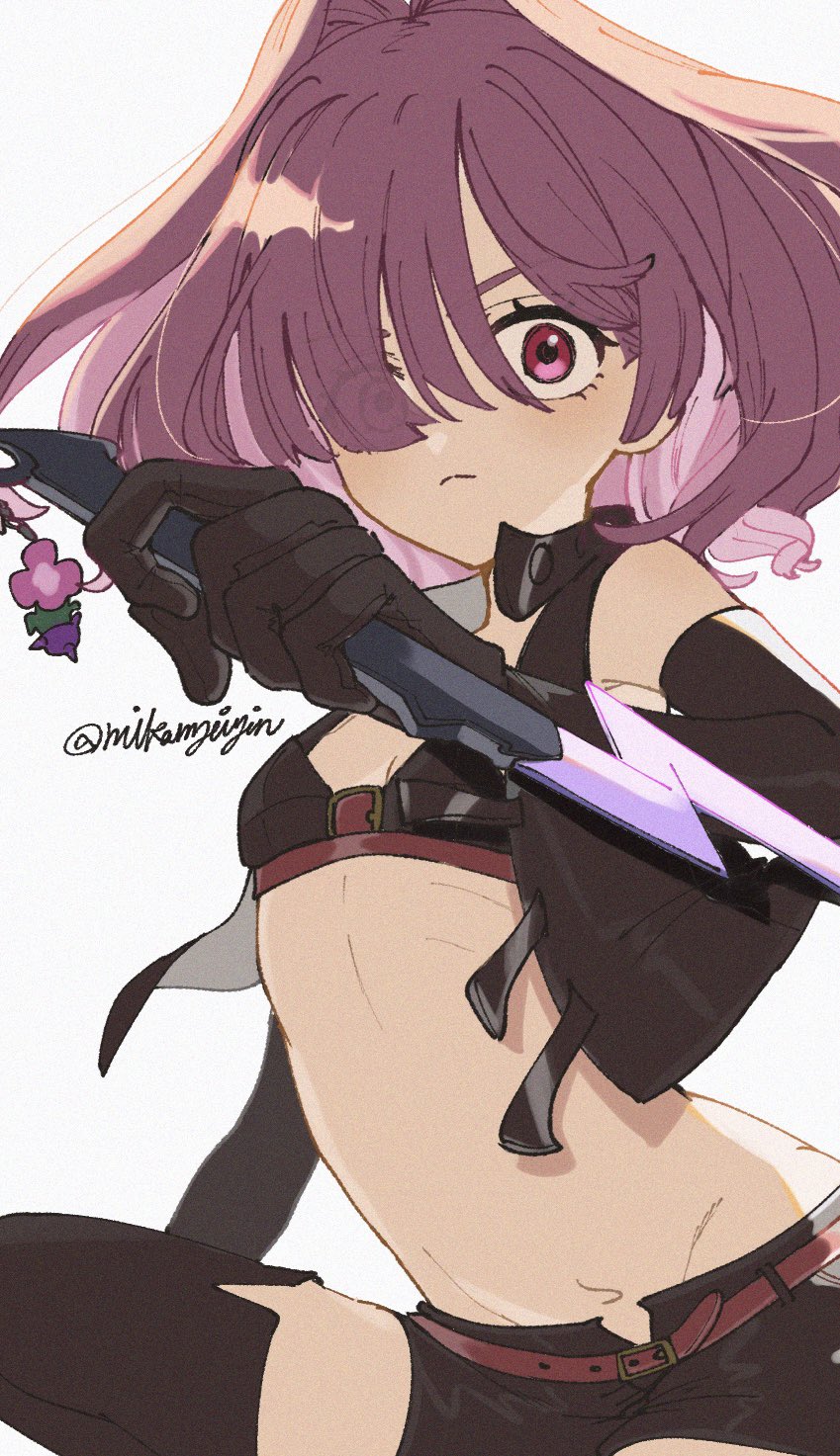 1girl, elbow_gloves, etrian_odyssey, gloves, looking_at_viewer, mikamseizin, night_seeker_(sekaiju), night_seeker_2_(sekaiju)