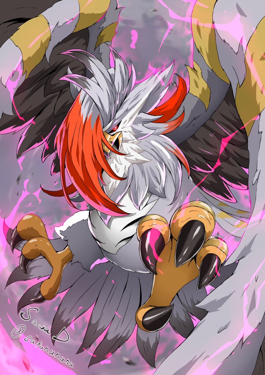 animal_focus, beak, bird, black_sclera, bright_pupils, colored_sclera, commentary_request, gen_4_pokemon