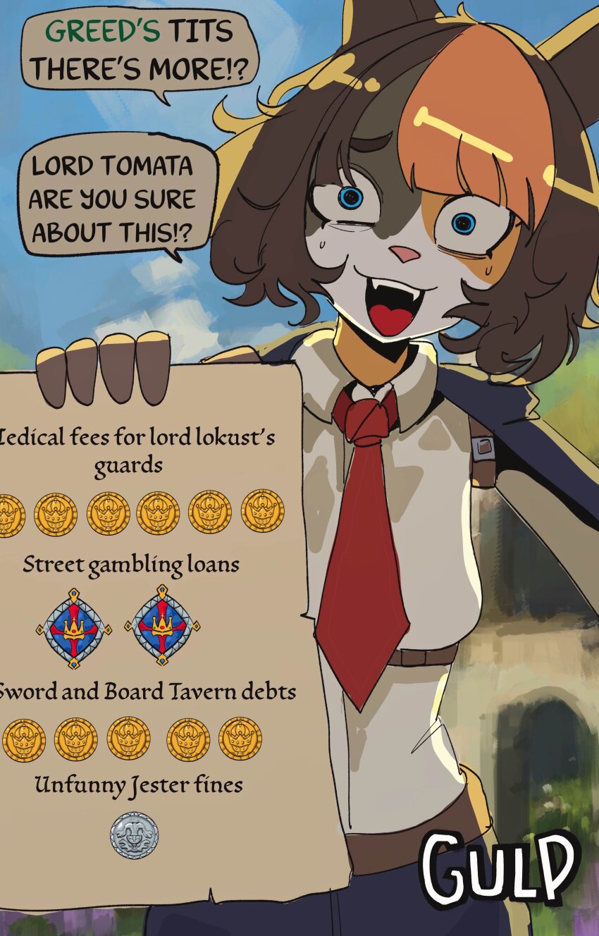 1girl, absurdres, animal_ears, basedbinkie, belt, blue_eyes, cash_(basedbinkie), cat_ears