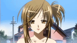 1girl, akizuki_sara, animated, animated_gif, anime_screenshot, breasts, brown_eyes, brown_hair, female_focus, katei_kyoushi_no_oneesan, kateikyoushi_no_onee-san, large_breasts, lowres, non-web_source, solo