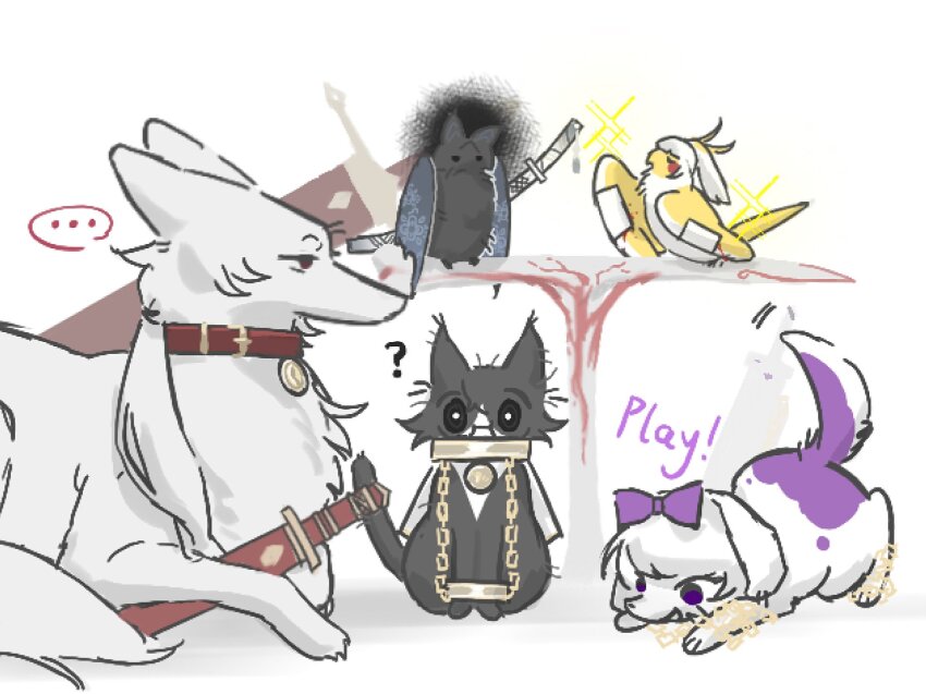 ..., albina_(project_moon), animalization, bat_(animal), bird, black_eyes, black_fur, bow