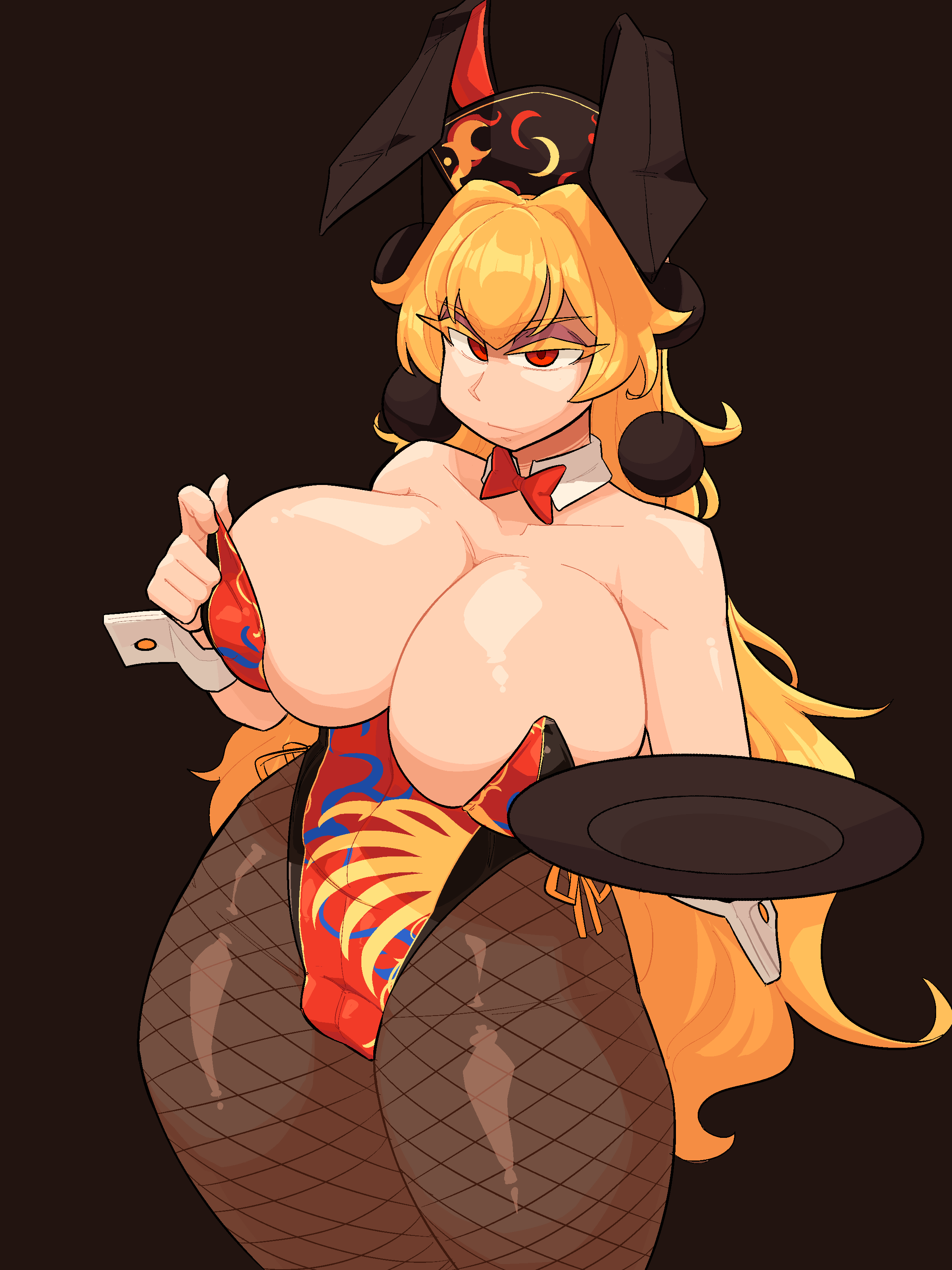 1girl, absurdres, adapted_costume, animal_ears, anime_coloring, aronnecroman, black_background, black_pantyhose