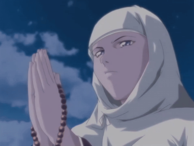1girl, 2008, animated, animated_gif, anime_screenshot, bead_necklace, beads, bible_black