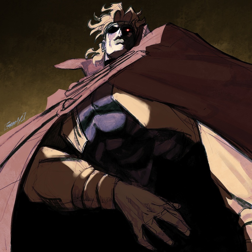 1boy, blonde_hair, cape, commentary, cropped_jacket, dio_brando, earrings, english_commentary