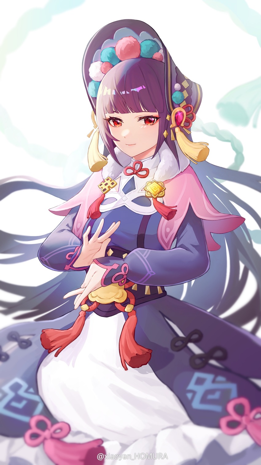 1girl, absurdres, black_hair, blunt_bangs, bonnet, capelet, chinese_commentary, commentary_request