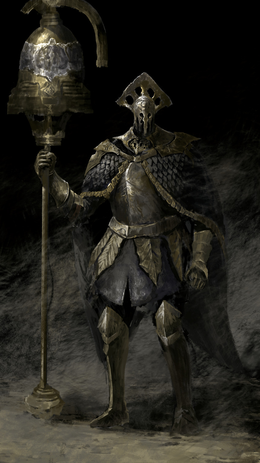 1boy, absurdres, armor, asaki_(asaki_vision), breastplate, cloak, commentary_request, dark_souls_(series)