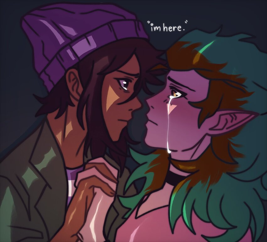 2021, 2girls, amity_blight, crying, dark-skinned_female, dark_skin, davriann, luz_noceda