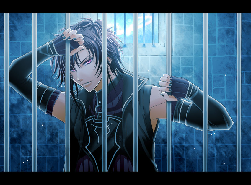 1boy, alvaro_garay, bad_id, bad_pixiv_id, black_gloves, black_hair, fingerless_gloves, gloves