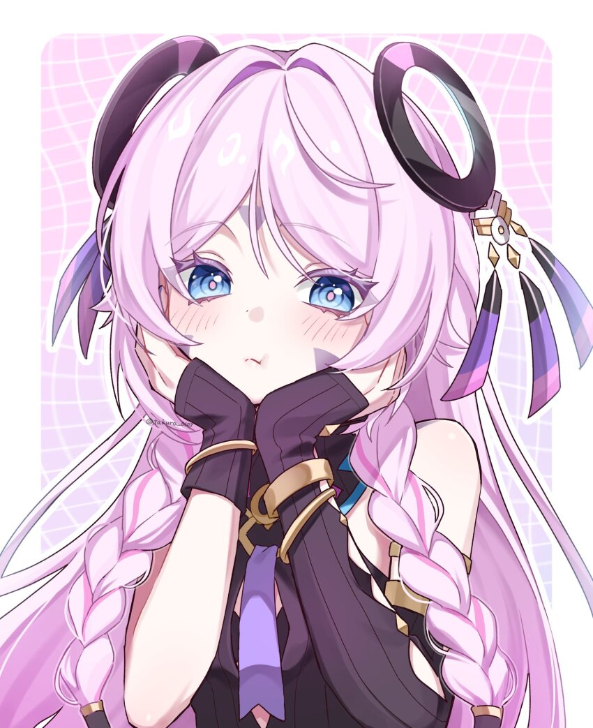 1girl, armlet, blue_eyes, bracelet, braid, citlali_(genshin_impact), closed_mouth, colored_pubic_hair