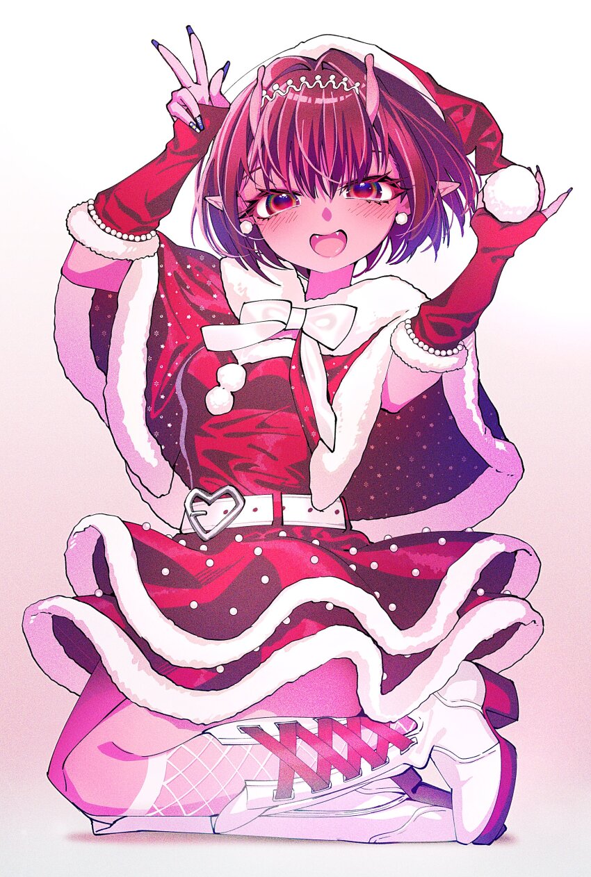 1girl, absurdres, alternate_costume, antennae, arm_warmers, belt, blue_nails, blush