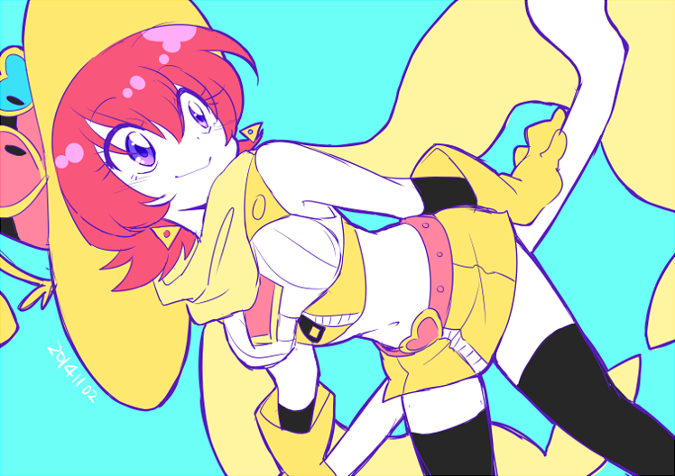 1girl, black_thighhighs, breasts, broom, broom_riding, commentary_request, dutch_angle, earrings