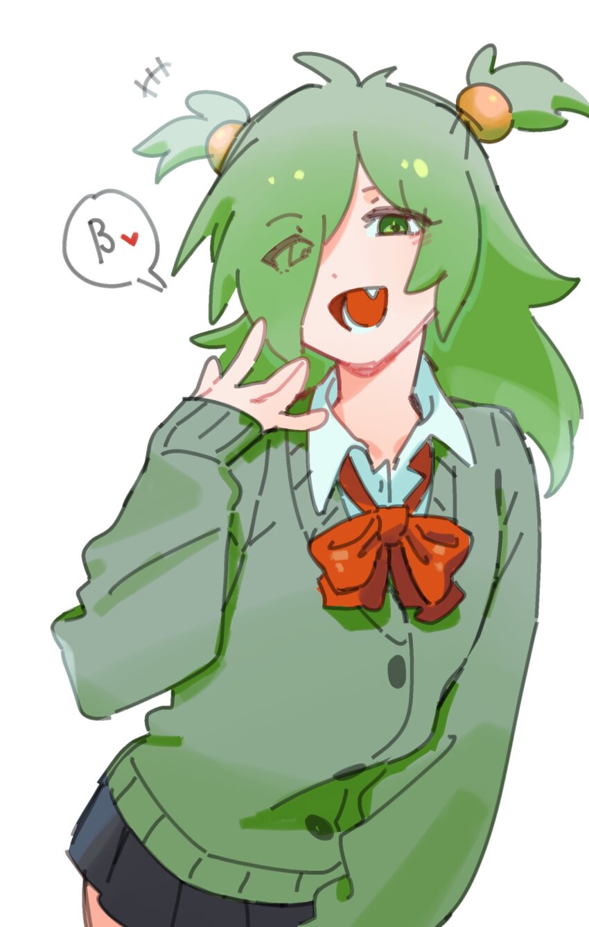 111nuaywwa, 1girl, :d, anna_(epic_battle_fantasy), blue_shorts, collared_shirt, commentary_request, epic_battle_fantasy