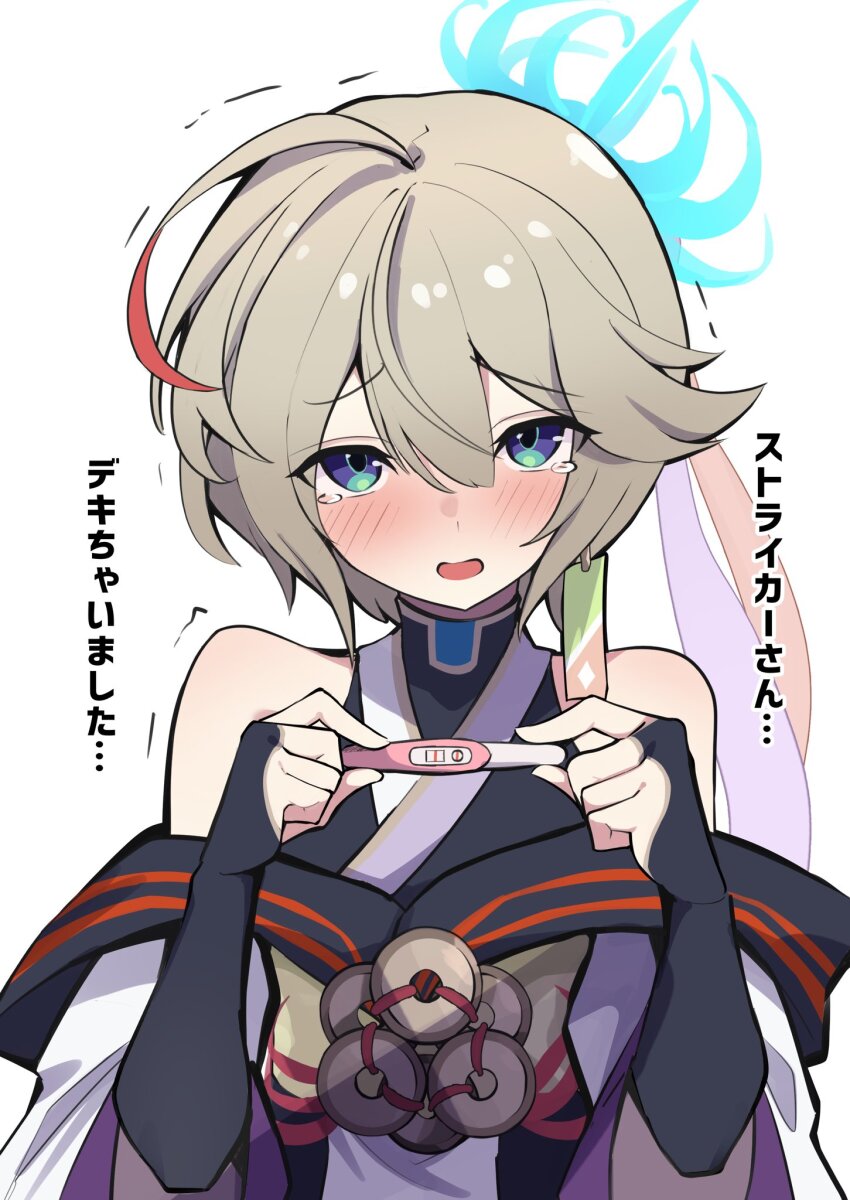 1girl, ahoge, bare_shoulders, blue_eyes, fingerless_gloves, flower, gloves, grey_hair