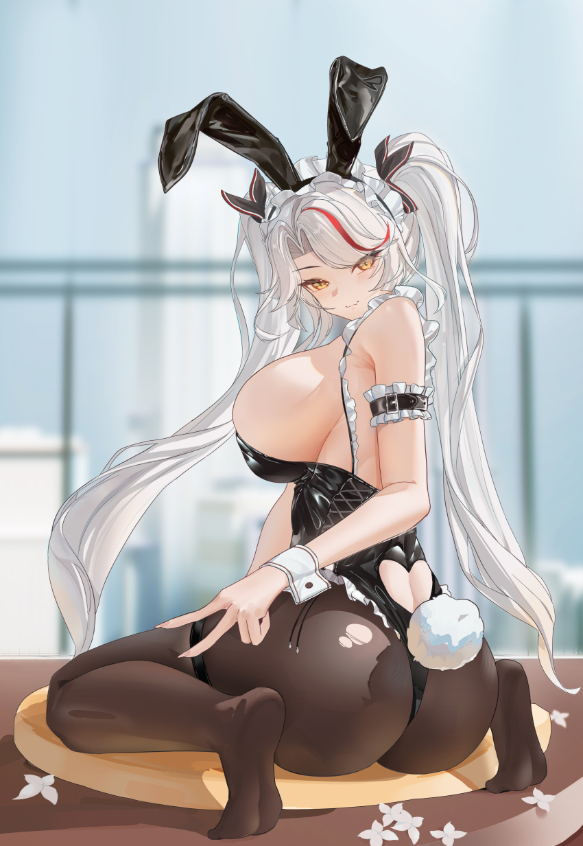 1girl, absurdres, animal_ear_hairband, animal_ears, arm_belt, armband, ass, azur_lane