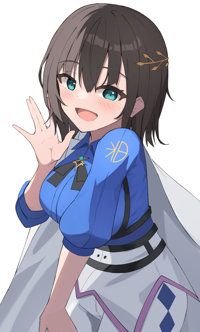 1girl, absurdres, aoi_erika, aoi_erika_(connect_legacy), black_hair, blue_eyes, hair_ornament, hairpin