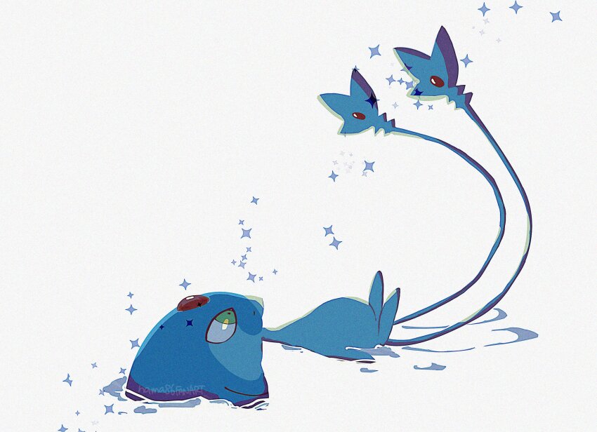 azelf, blue_skin, closed_mouth, colored_skin, fairy, forehead_jewel, gem, gen_4_pokemon