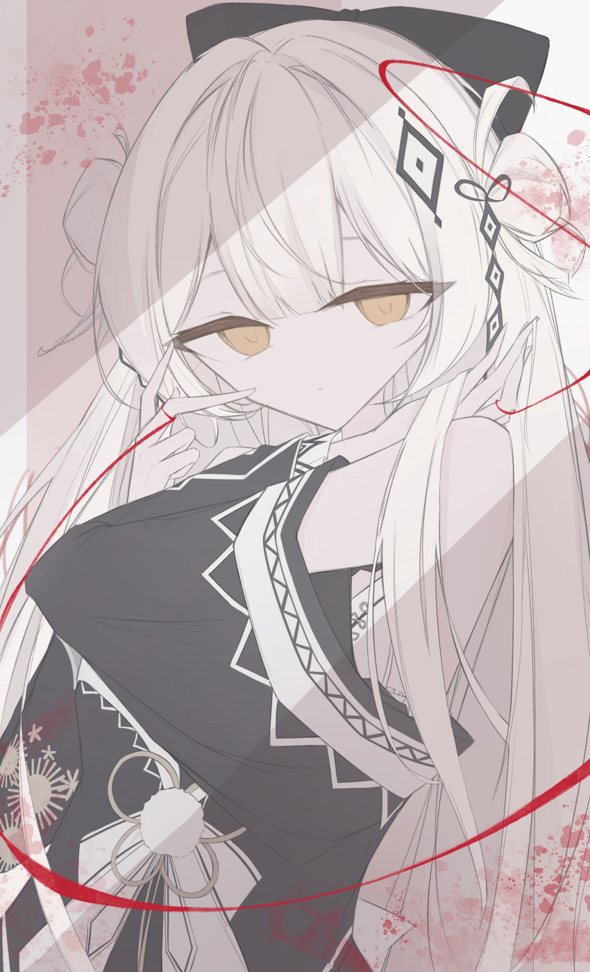 1girl, absurdres, commentary_request, hair_ornament, hat, highres, hime_cut, japanese_clothes