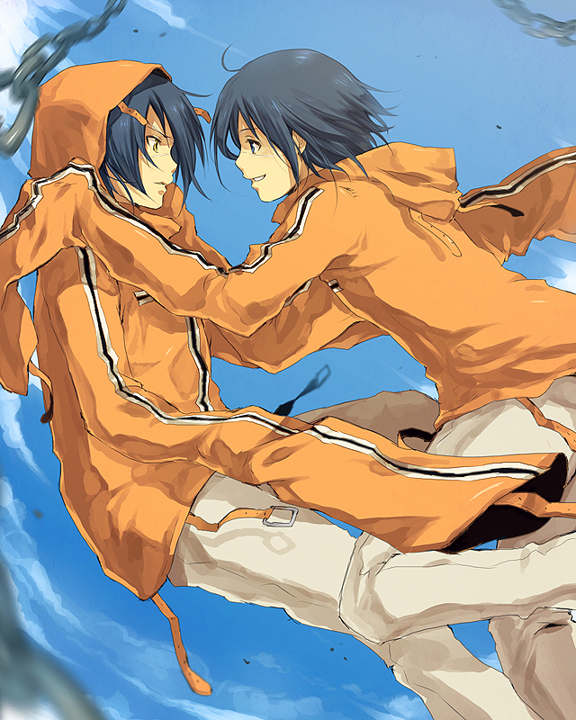 2boys, air_gear, blue_hair, brothers, dual_persona, male_focus, multiple_boys, siblings