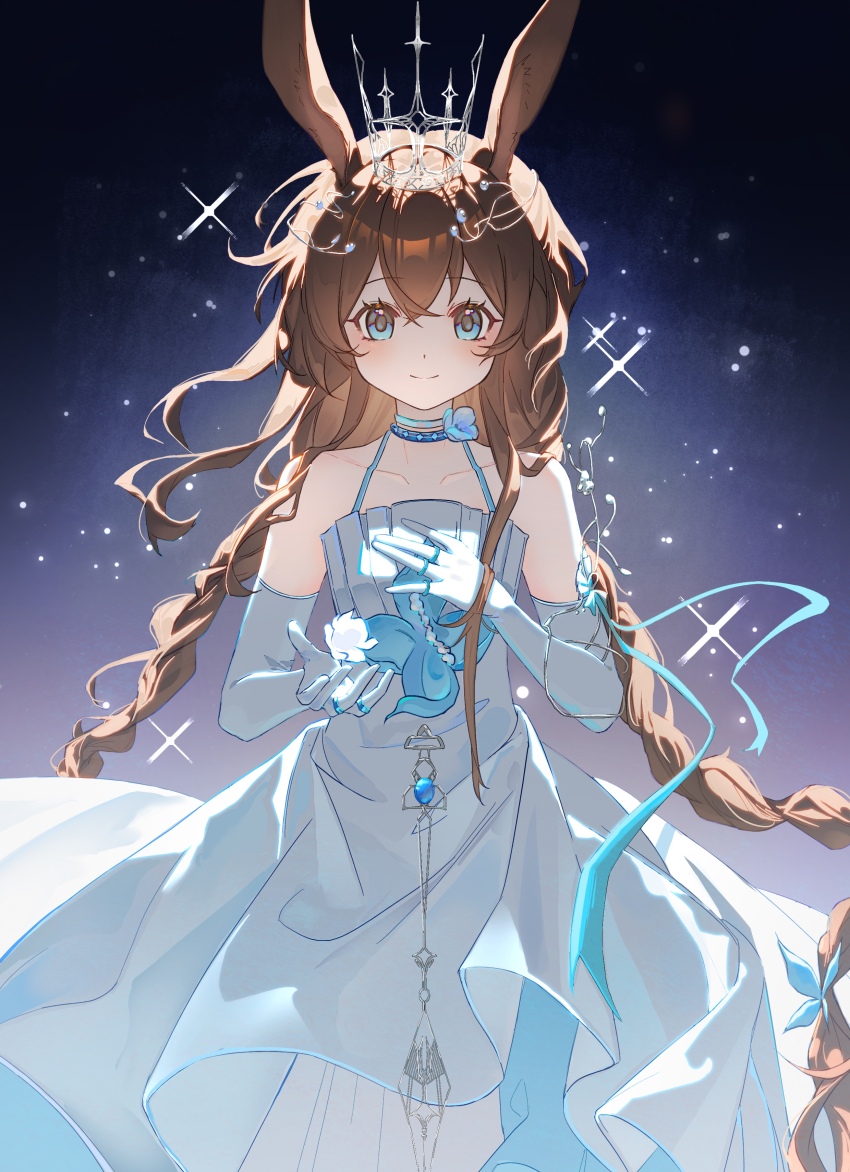 1girl, absurdres, alternate_costume, amiya_(ambience_synesthesia_2025)_(arknights), amiya_(arknights), animal_ears, arknights, bare_shoulders