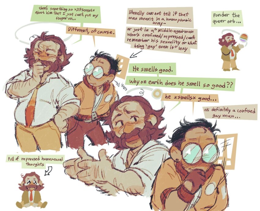 2boys, arm_hair, black_eyes, black_hair, bomber_jacket, brown_hair, chibi, chibi_only