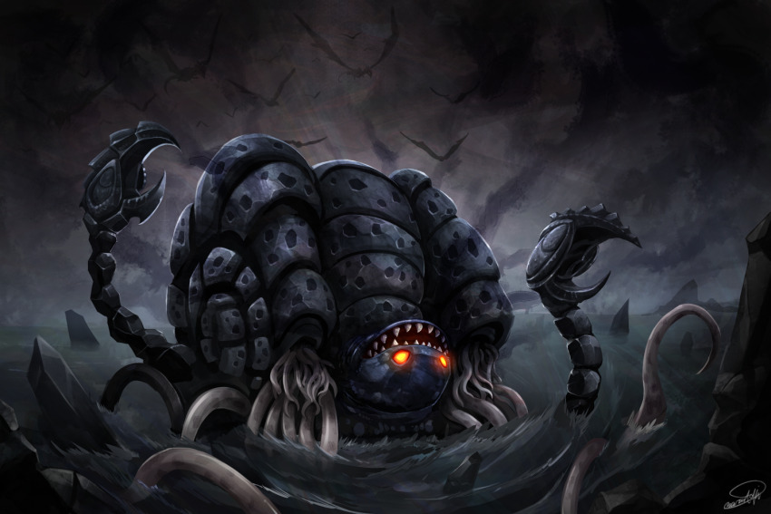 commentary_request, eldritch_abomination, gatanothor, giant, giant_monster, glowing, inosuke_(monstruo), kaiju