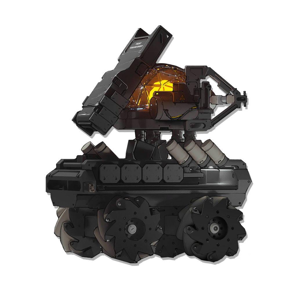 arknights, caterpillar_tracks, machine, military_vehicle, motor_vehicle, no_humans, non-humanoid_robot, official_art