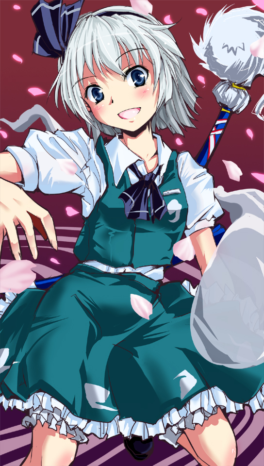 1girl, ascot, b_dome, blue_eyes, cherry_blossoms, dress, female_focus, gradient_background