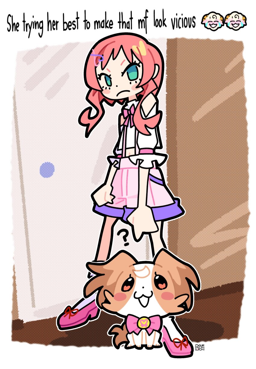 absurdres, bourbunbun, bow, brooch, brown_fur, commentary, dog, english_commentary