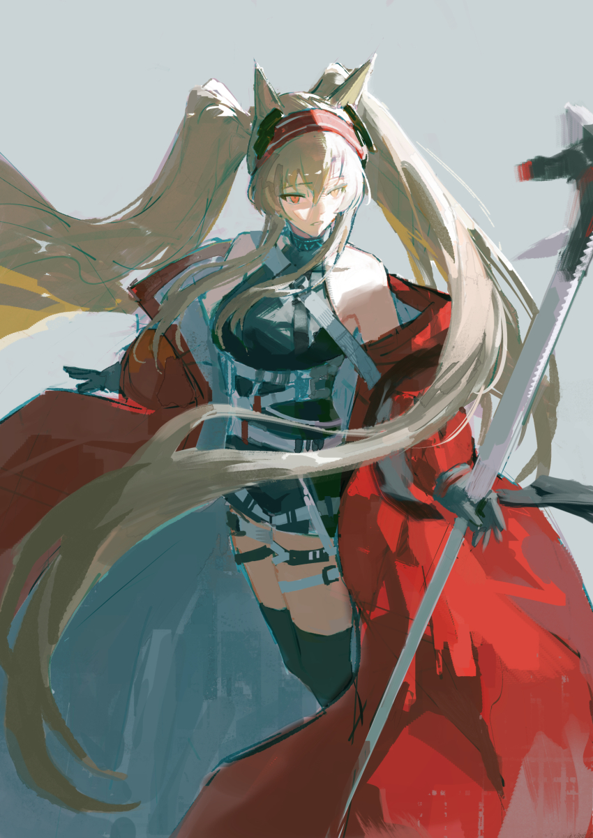 1girl, absurdres, alternate_breast_size_(larger), angelina_(arknights), angelina_(distinguished_visitor)_(arknights), animal_ears, arknights, bare_shoulders