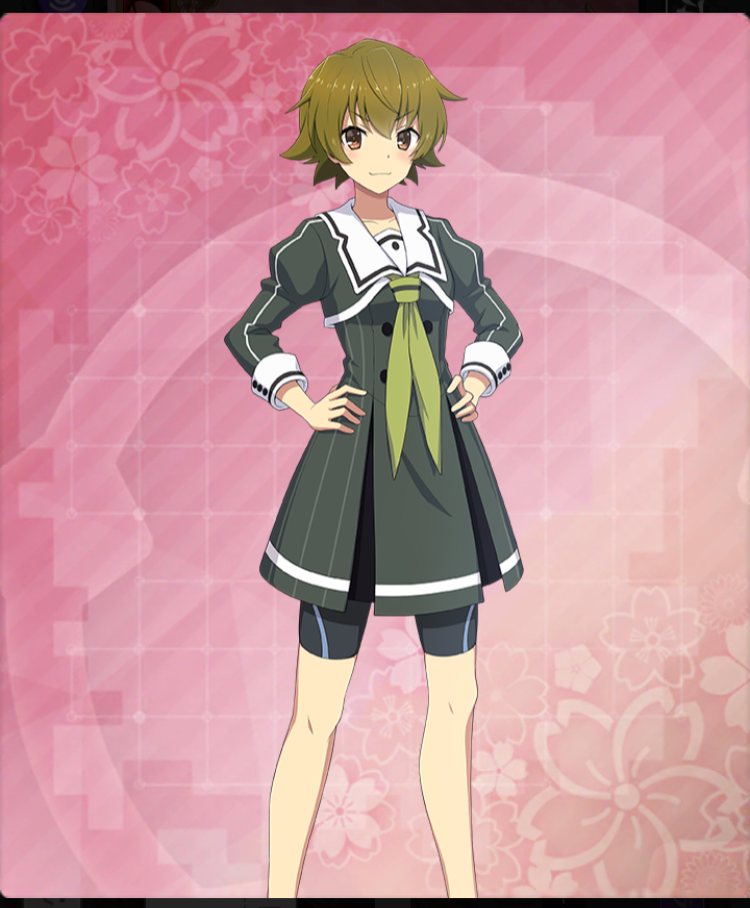 1girl, bike_shorts, black_shorts, breasts, brown_eyes, buttons, closed_mouth, dot_nose