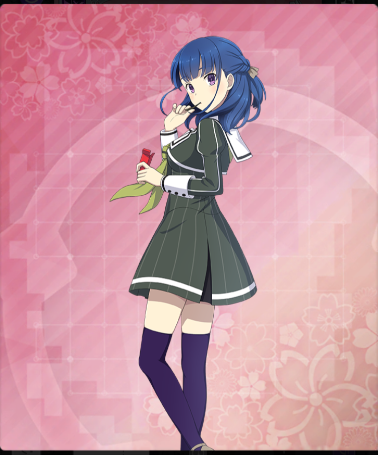 1girl, blue_hair, bow, box, breasts, brown_shoes, buttons, dot_nose