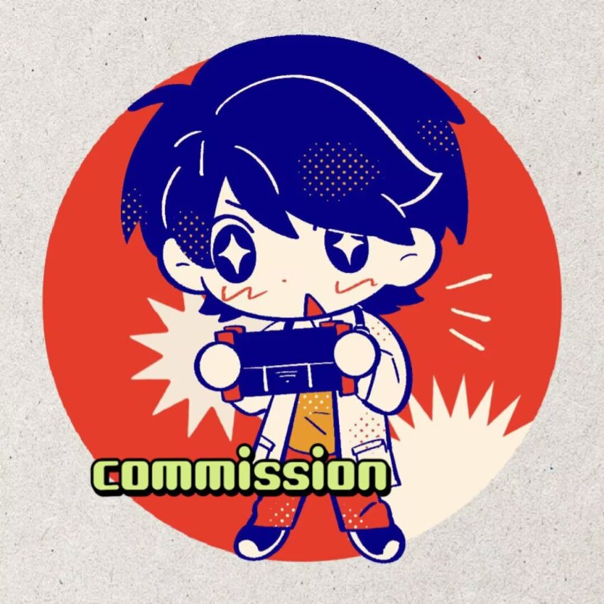 +_+, 1boy, 2786867956wuyu, animification, coat, commentary, commission, full_body