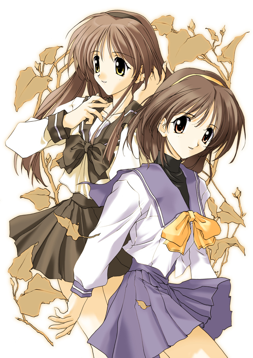 absurdres, black_sailor_collar, bow, bowtie, brown_hair, hairband, highres, hizuki_ayaka